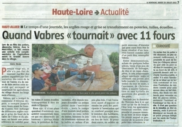 Article LA MONTAGNE 2015 - VABRES